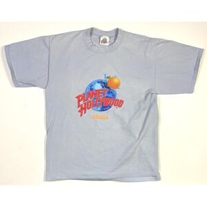 Vintage 1991 Planet Hollywood Atlanta T-Shirt Adult Large Blue Made in USA